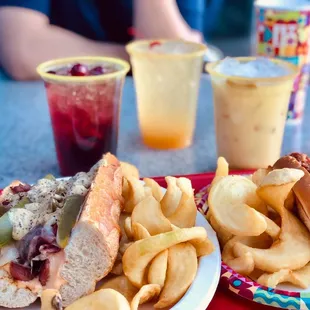 Pastrami Reuben Dog and Bacon Street Dog (with drinks from Hollywood Lounge)