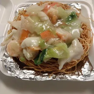 Seafood Pan Fried Noodle