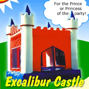 Excalibur Castle Bounce House - 15'x15', holds 8-12 kids at one time.