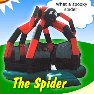Spider Bounce House - 20'x20', holds 8-15 kids at one time.
