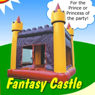 Fantasy Castle Bounce House - 15'x15', holds 8-12 kids at one time.