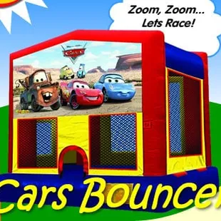 Cars Bounce House - 15'x15', holds 8-12 kids at one time.