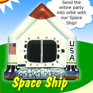 Space Ship Bounce House - 15'x15', holds 8-12 kids at one time.