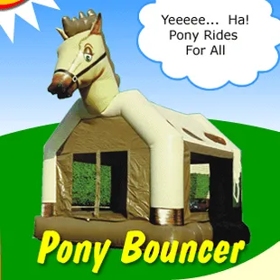 Pony Bounce House - 15'x15', holds 8-12 kids at one time.