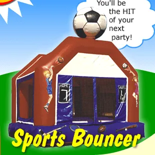 Sports Bounce House - 15'x15', holds 8-12 kids at one time.