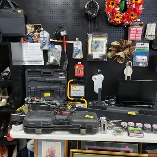 a variety of items on display