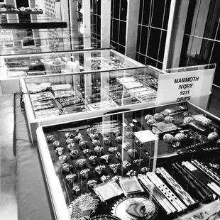 a variety of pastries on display