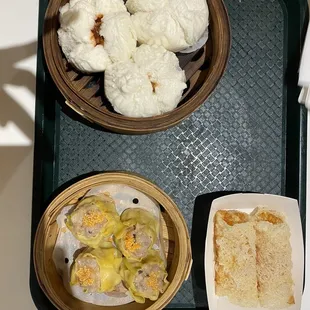 S3. BBQ Pork Bun, F3. Crispy Shrimp Roll, shumai