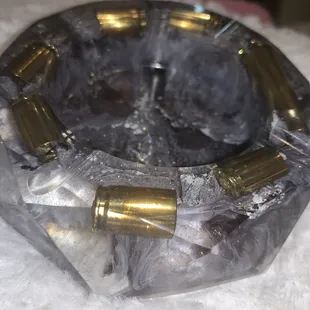 "Bulletproof Love" ashtray