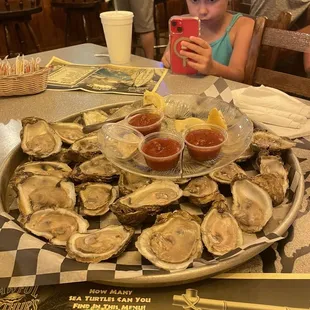 Half peck oysters