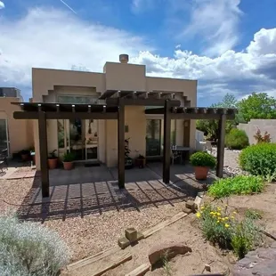 Pergola for partial shade
Takes the hot sun off your home