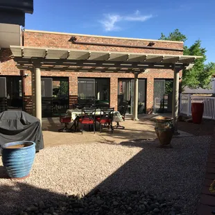 Free Standing Pergola with Round Columns Installed