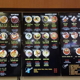 ramen and noodles, menu