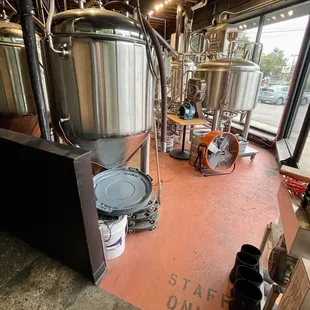 the inside of a brewery