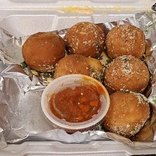 Famous Cheeseballs. These ones weren't as good. All the cheese flavor got stuck to the aluminum foil