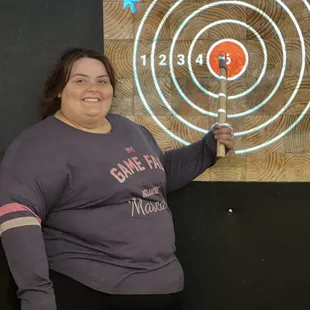 Corrina with one or her bullseyes