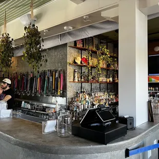 the bar area of a restaurant