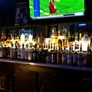 Nicely stocked bar.