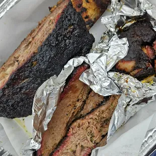 Prime Dino Beef Rib, Brisket, and Candied Pork Belly