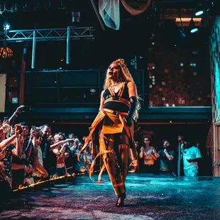 a model walking down the runway