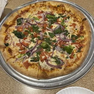 Large Vegetarian Gourmet Pizza without peppers
