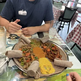 This thing is massive. Lamb Awaze Tibs and chicken tibs