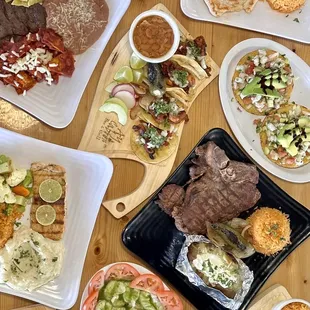 a table full of food