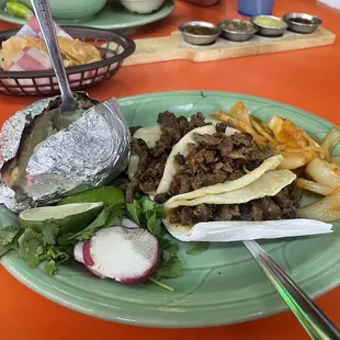 a plate of food on a table