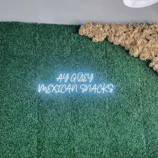 a wall of artificial grass
