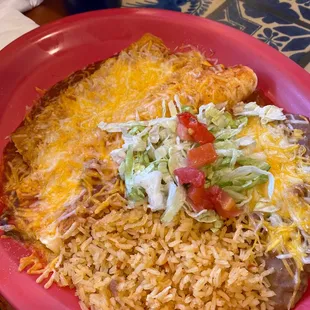 Burrito and an enchilada