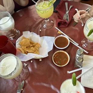 Chips and salsa and margaritas