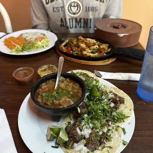 Barbados tacos with charro beans