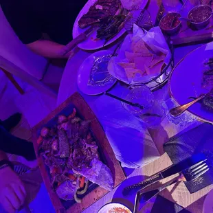 Fajitas on the left and steak with bone marrow on top. Everything was meh. Meat tasted a little funny... :(