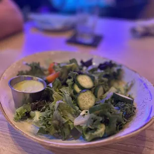 Salad with cilantro dressing