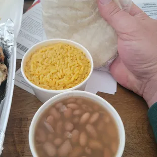 Yellow roce and pinto beans