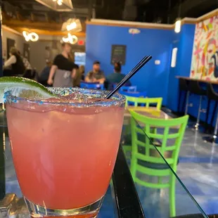 Strawberry Margarita with sugar