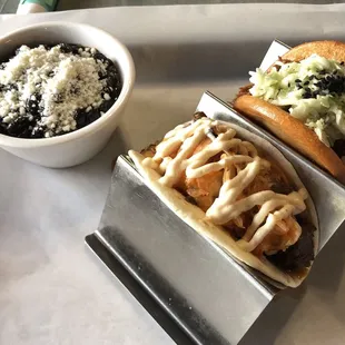 Bruce Lee Roy and Bao Down with black beans