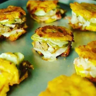 Jibarito Slyders: Choice of Pollo/Chicken, Pernil/Pork, Tripleta/Triplet, Cubano/Cuban