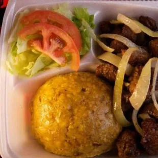 Mofongo con Carne Frita / Mofongo with Fried Fork