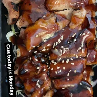 a close up of a plate of food