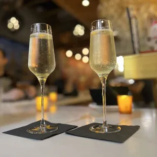 two glasses of champagne