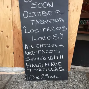 menu