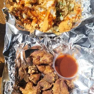 two plates of food