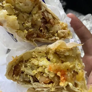 Bacon breakfast burrito