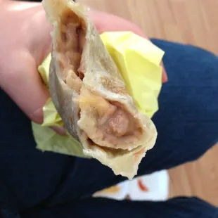 Mini bean and cheese, scumptious!