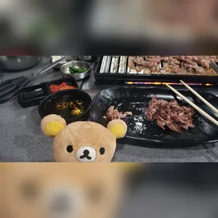 All the food is delicious here! #aycegogi #vannuys #mortimerthebear #rilakkuma #kbbq