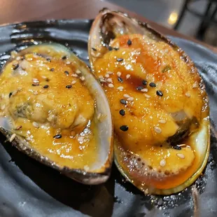 baked mussels but they call it something else on the menu