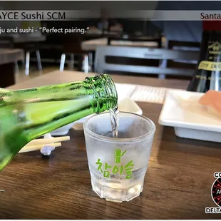 Soju and sushi go hand-in-hand. As we say in Hawai&apos;i, &quot;Okole maluna!&quot; (Bottoms up!)