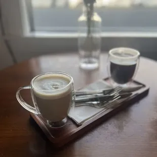 Cappuccino and americano