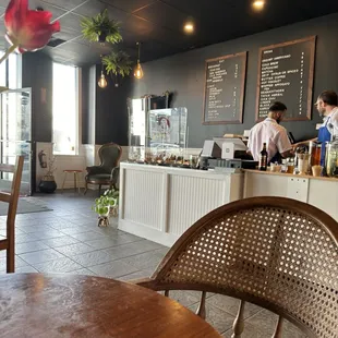 two people in a coffee shop